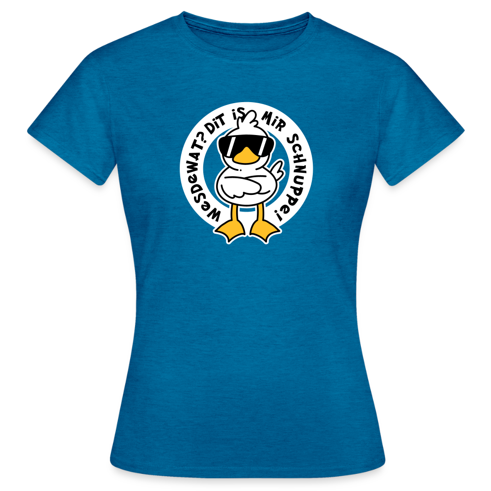 Wesdewat? - Frauen Premium T-Shirt - Antikblaues Saphir meliert