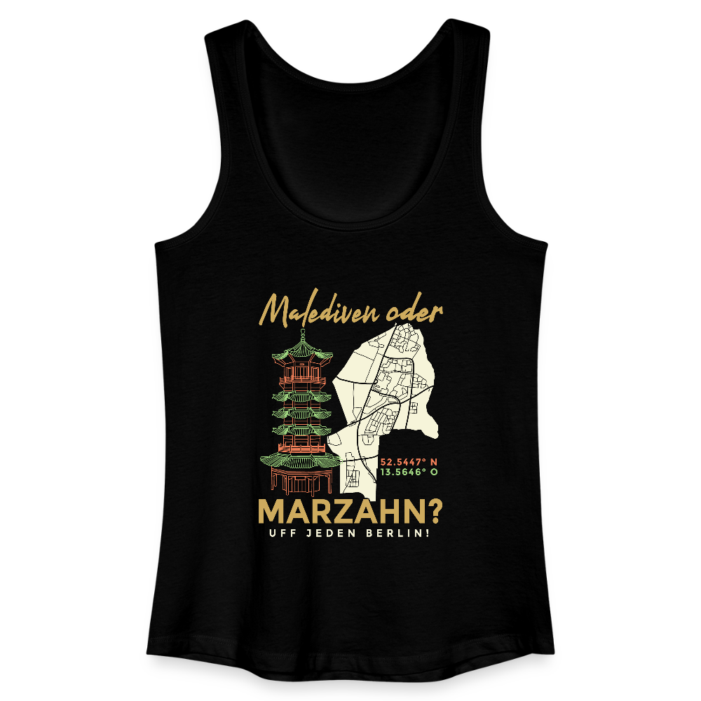 Malediven oder Marzahn - Frauen Bio Tank Top - Schwarz