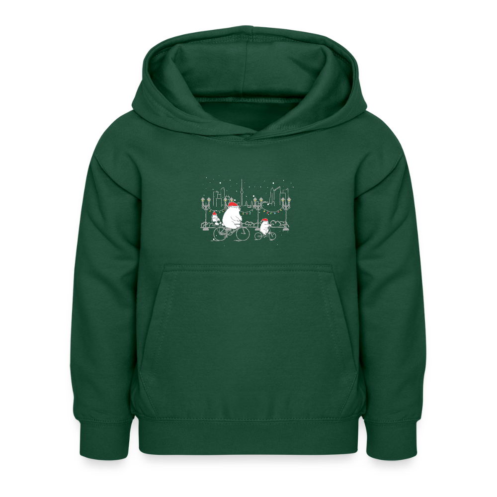 Fahrradtour zu Weihnachten - Kinder Hoodie - Flaschengrün
