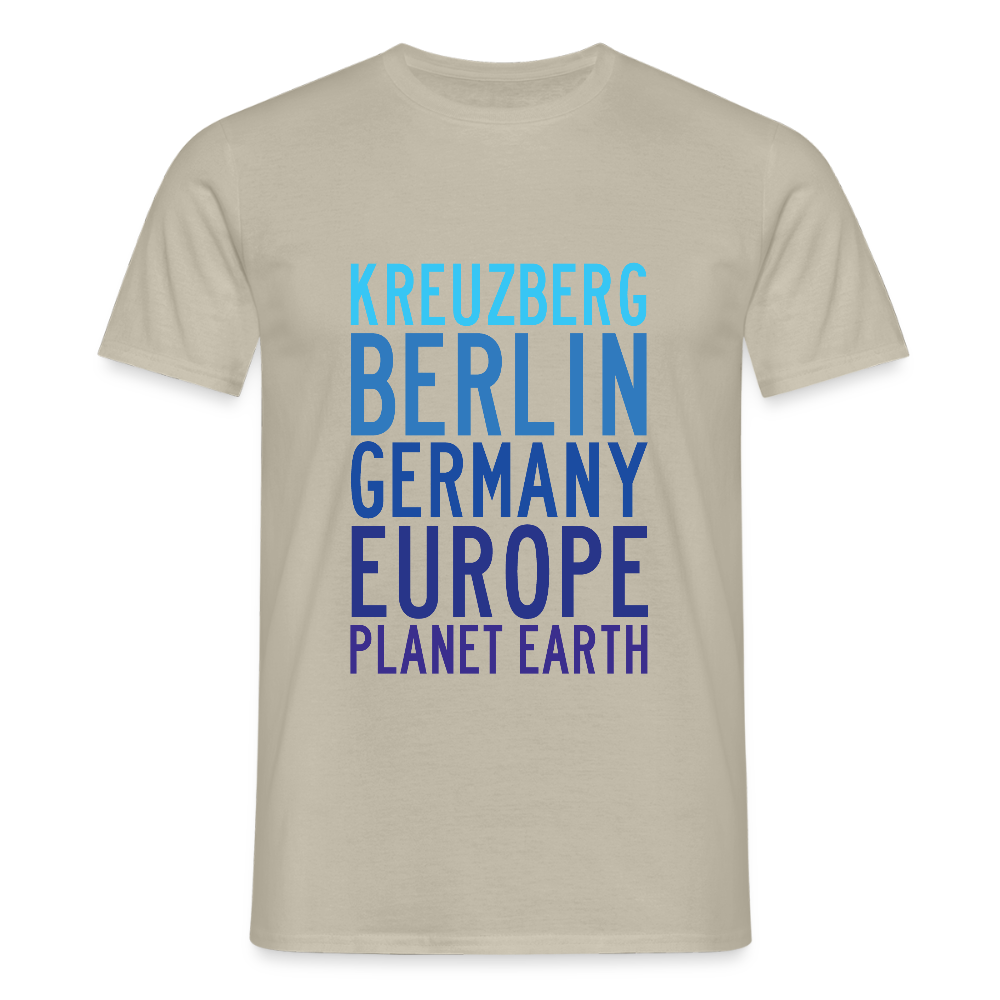 Kreuzberg - Planet Earth - Männer Premium T-Shirt - Sandbeige