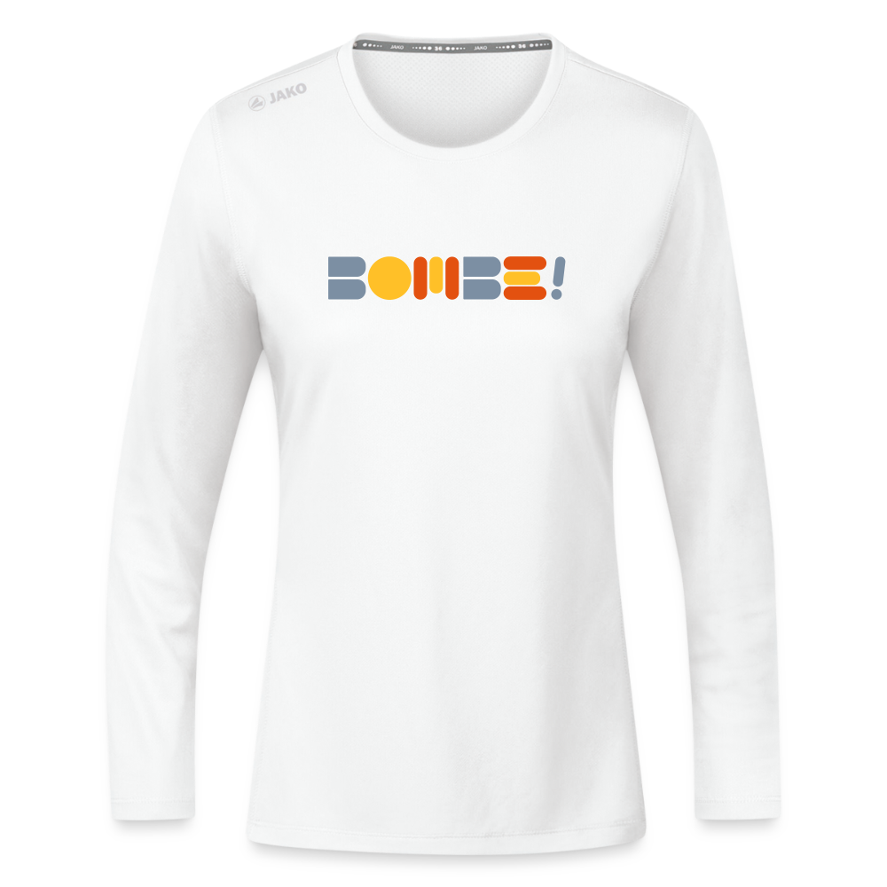 Bombe! - Frauen Sport Langarmshirt - Weiß