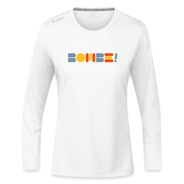 Bombe! - Frauen Sport Langarmshirt - Weiß