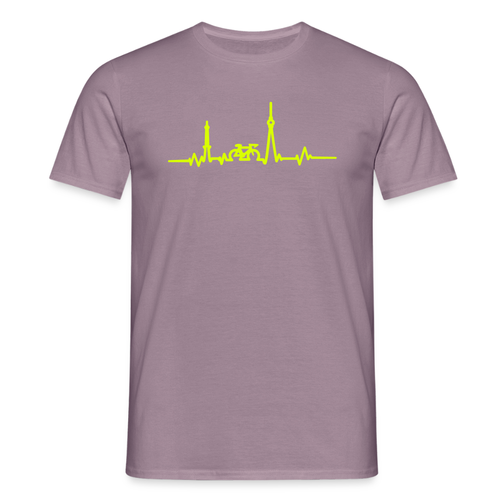 Herzschlag für Fahrradfahrer - Männer Premium T-Shirt - Lilagrau 