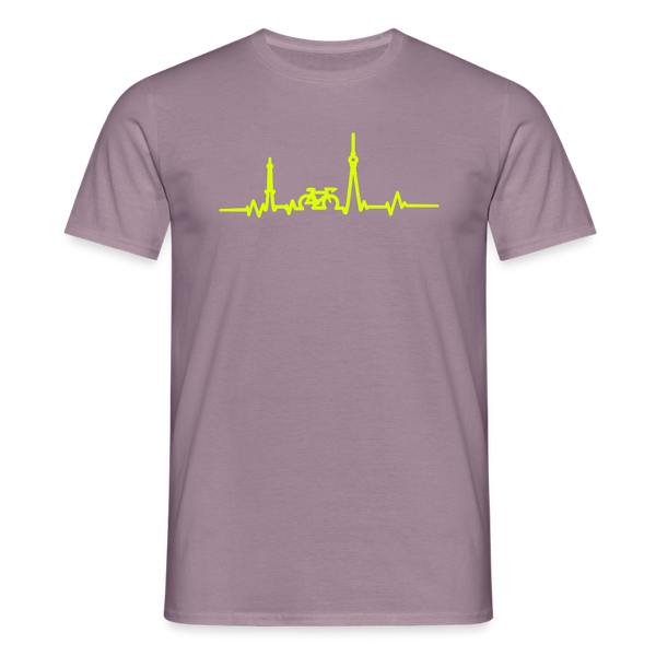 Herzschlag für Fahrradfahrer - Männer Premium T-Shirt - Lilagrau 
