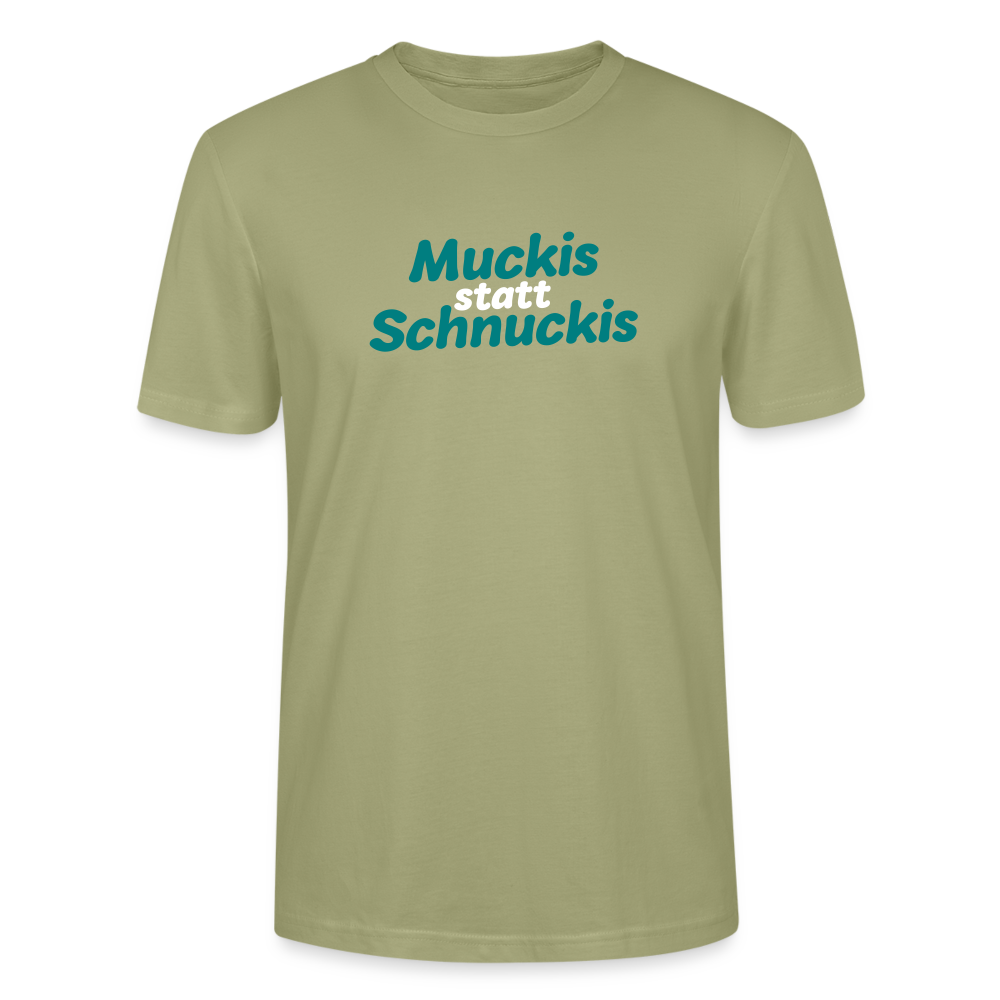 Muckis statt Schnuckis - Männer Bio T-Shirt - Nebelgrün