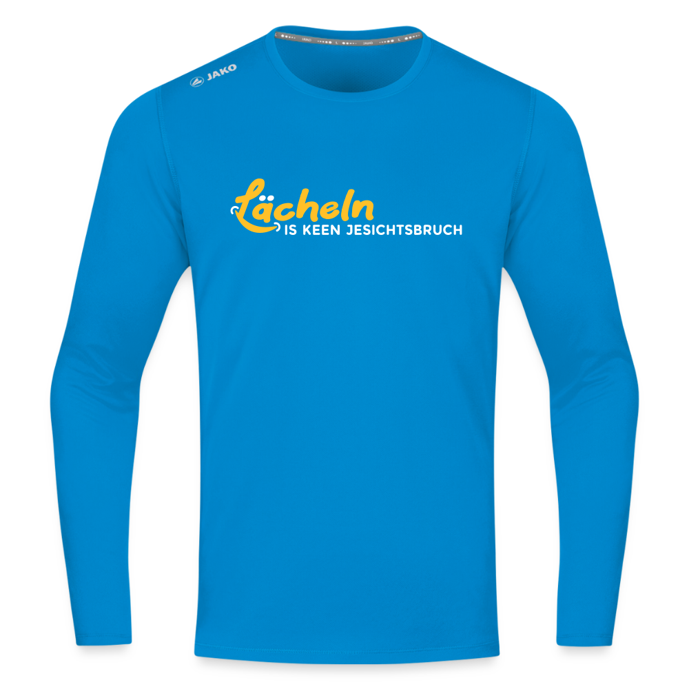 Lächeln is keen Jesichtsbruch - Männer Sport Langamshirt - Saphirblau
