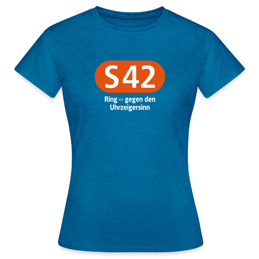 S42 - Frauen Premium T-Shirt - Antikblaues Saphir meliert