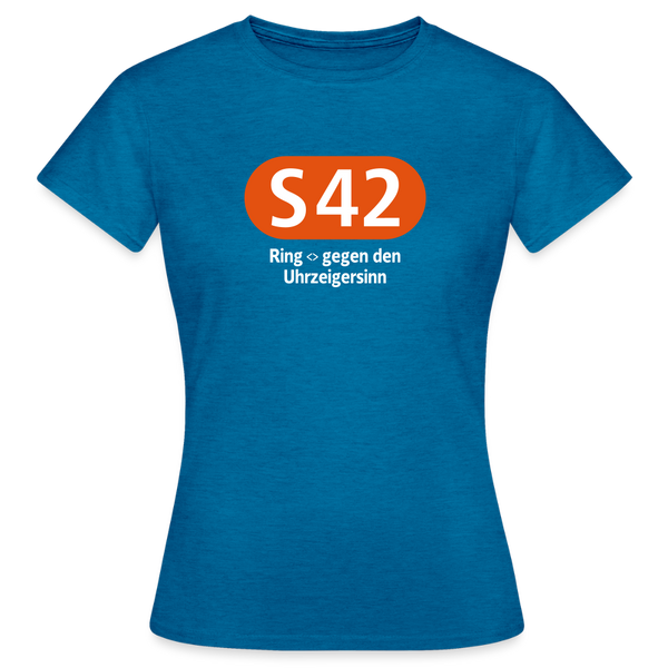 S42 - Frauen Premium T-Shirt - Antikblaues Saphir meliert