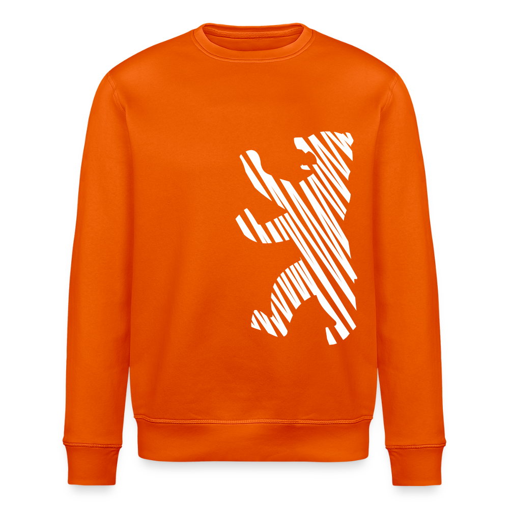 Berliner Bär im Netz - weiß - Unisex Bio Sweatshirt - Tieforange