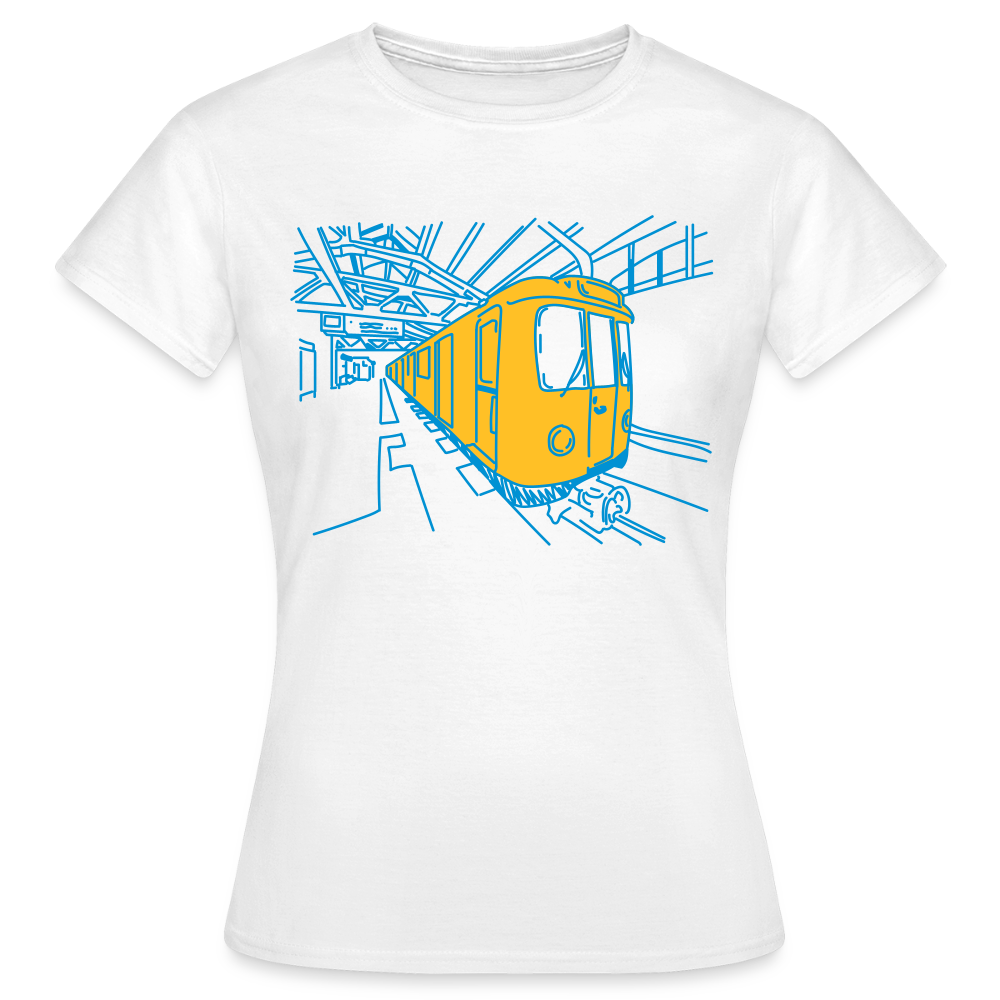 U-Bahn in Linien - Frauen Premium T-Shirt - Weiß