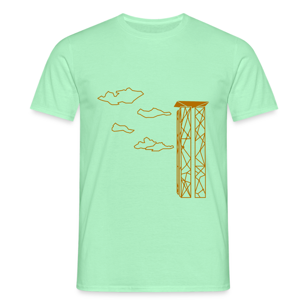Carillon mit Wolken - Männer Premium T-Shirt - Mintgrün