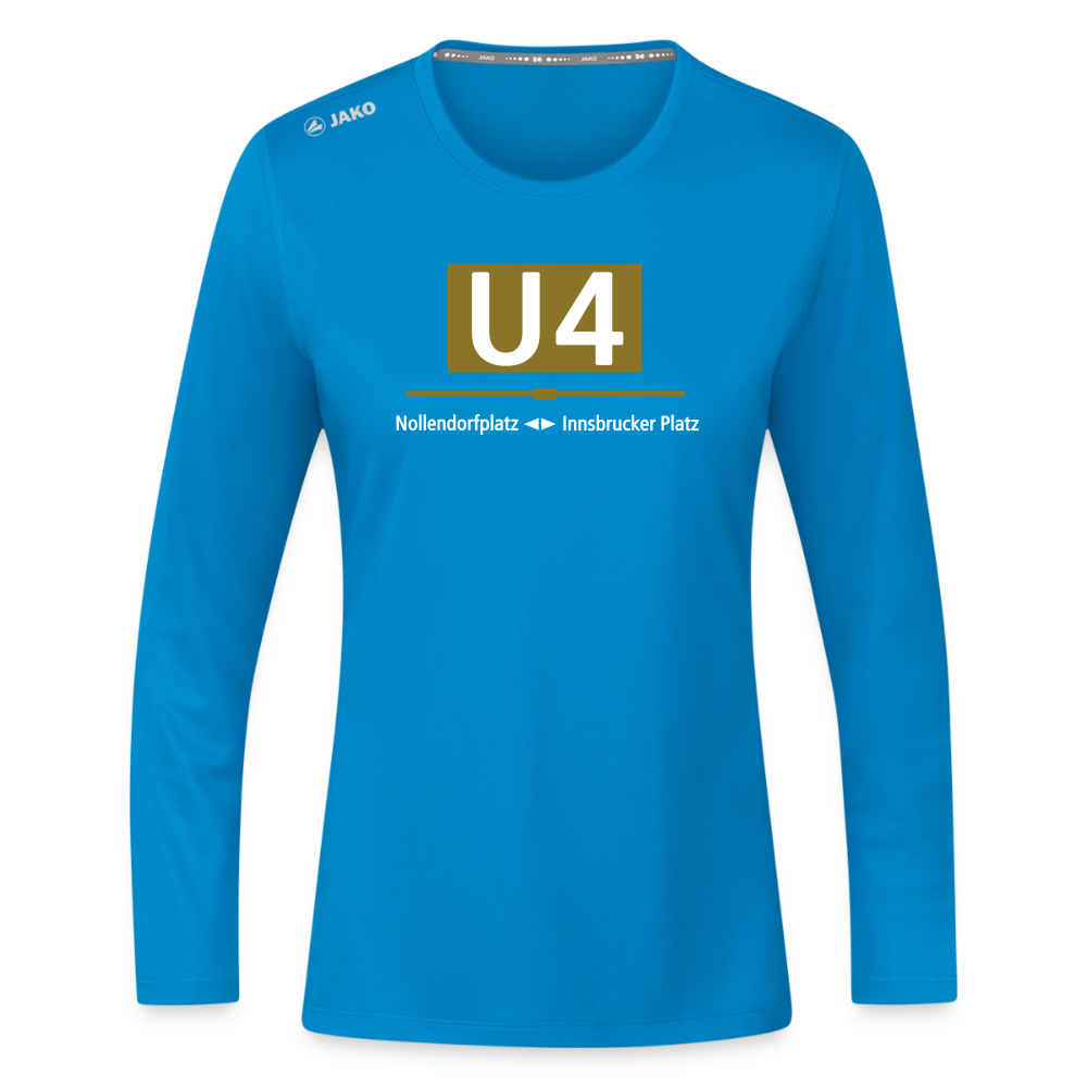 U4 - Frauen Sport Langarmshirt - Saphirblau