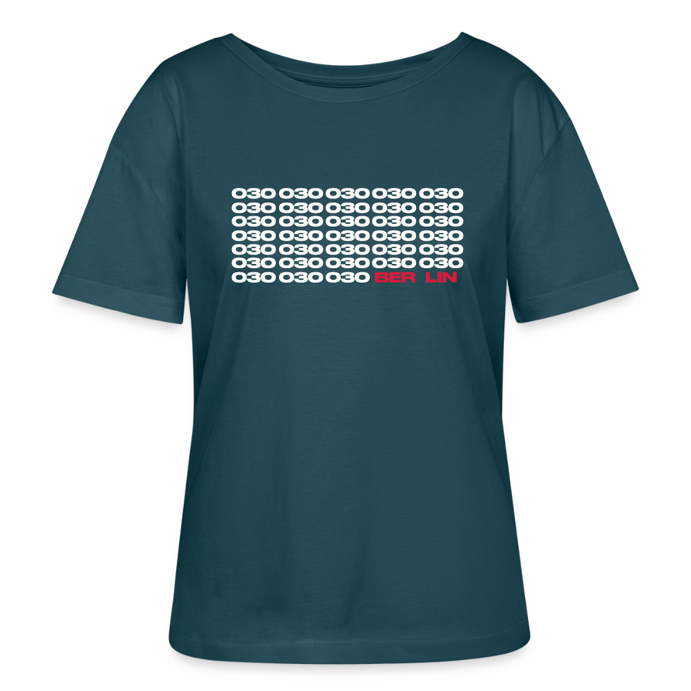030 Berlin - Relaxed Rundhals Frauen Bio-T-Shirt - Dunkles Petrol