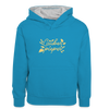 Lauben pieper - Kinder Kontrast-Hoodie - Pfauenblau/Grau meliert
