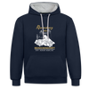 Rheinsberg Oder Reinickendorf - Kontrast Hoodie - Navy/Grau meliert