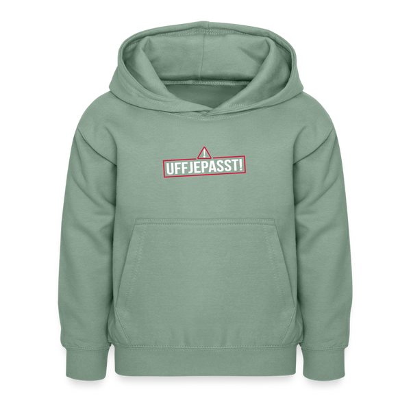 Uffjepasst! - Kinder Hoodie - Graugrün