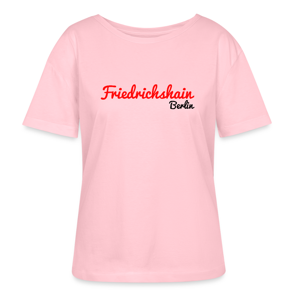 Friedrichshain Berlin - Relaxed Rundhals Frauen Bio-T-Shirt - Hellrosa