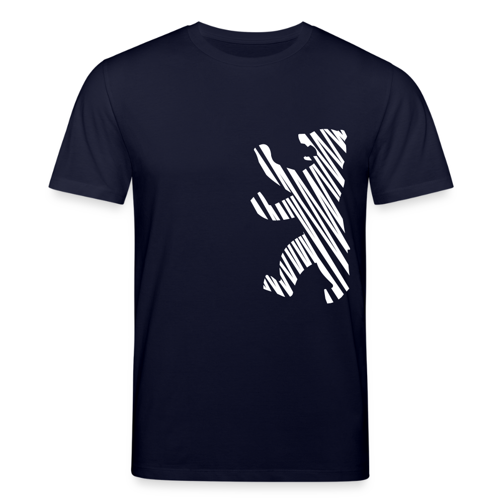Berliner Bär im Netz - weiß - Unisex Bio T-Shirt - Navy