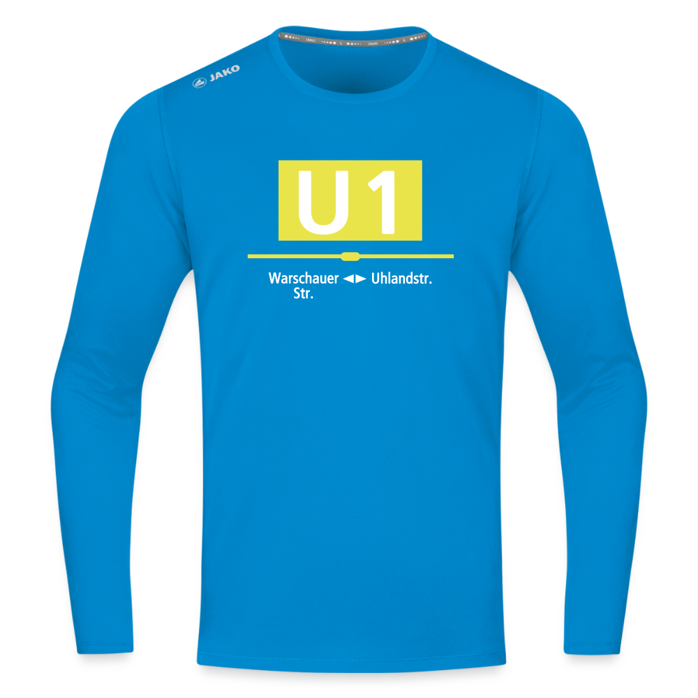 U1 - Männer Sport Langamshirt - Saphirblau