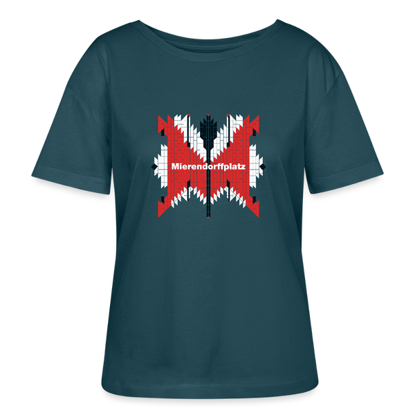 Mierendorffplatz - Relaxed Rundhals Frauen Bio-T-Shirt - Dunkles Petrol