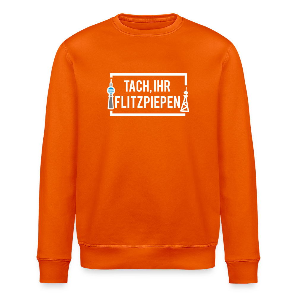 Tach ihr Flitzpiepen - Unisex Bio Sweatshirt - Tieforange