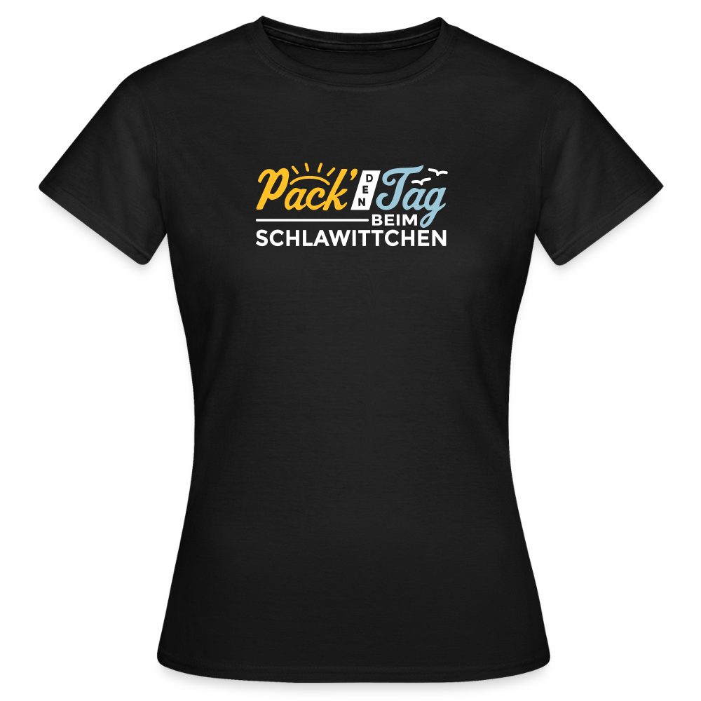 Pack' den Tag beim Schlawittchen - Frauen Premium T-Shirt - Schwarz