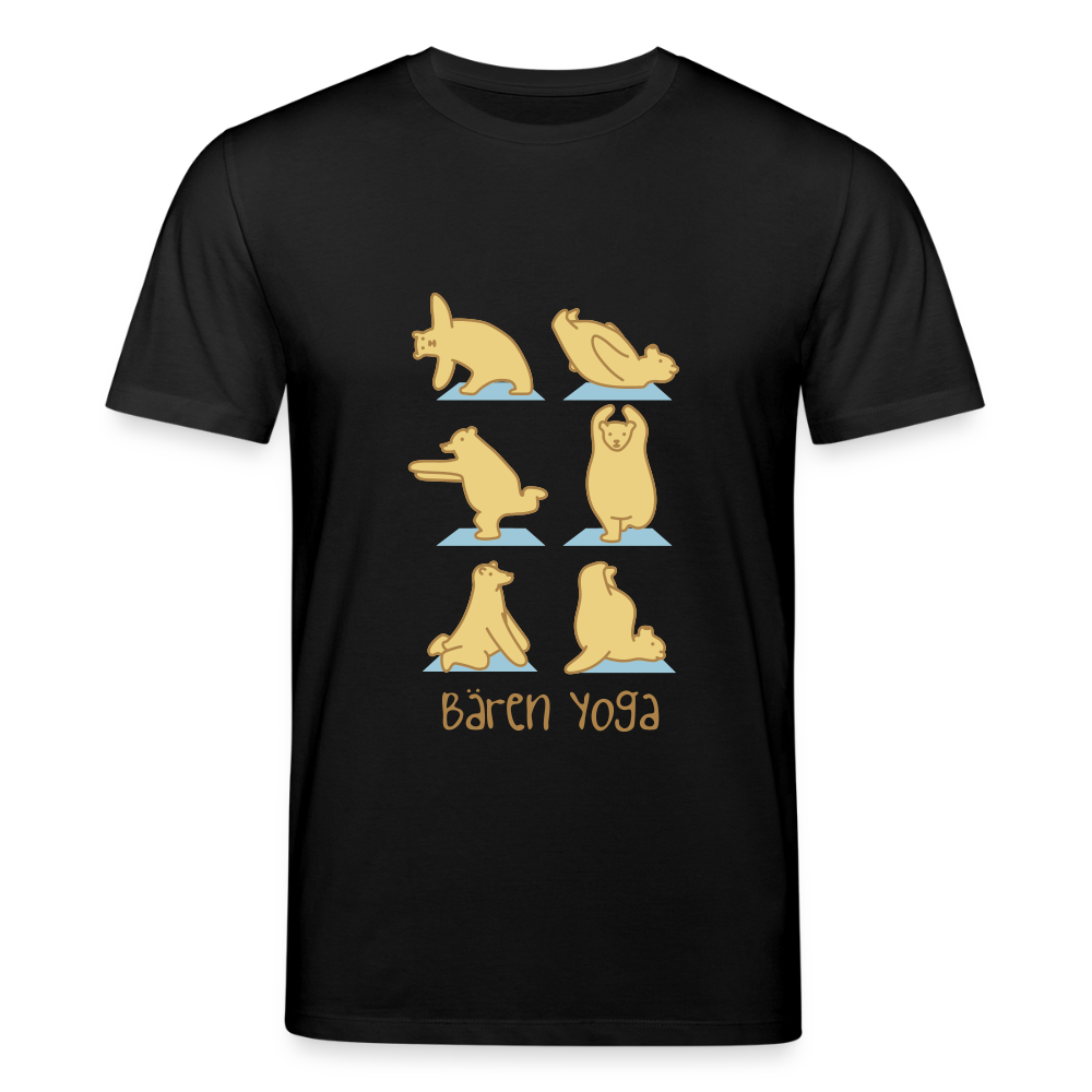 Bären Yoga - Unisex Bio T-Shirt - Schwarz