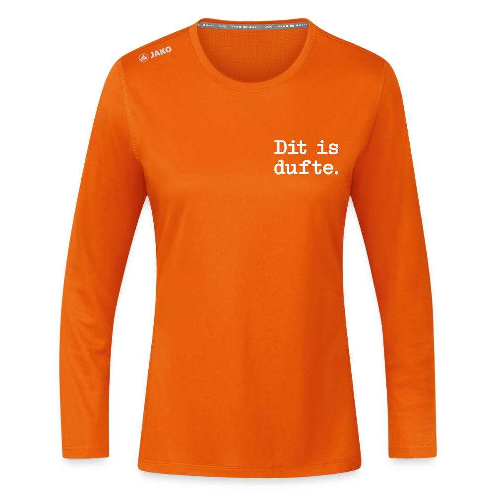 Dit is dufte - Frauen Sport Langarmshirt - Neonorange