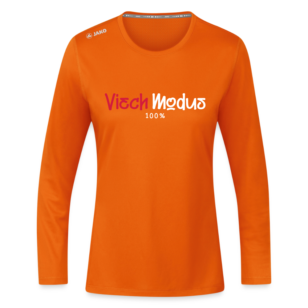 Viech Modus 100% - Frauen Sport Langarmshirt - Neonorange