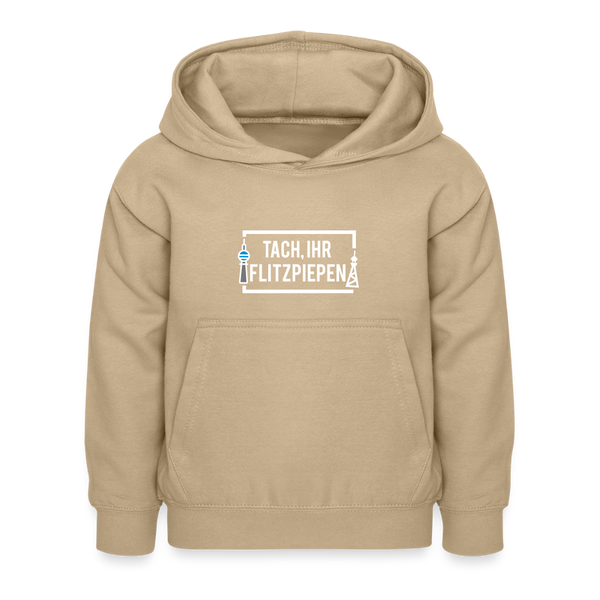 Tach ihr Flitzpiepen - weiß - Kinder Hoodie - Sand