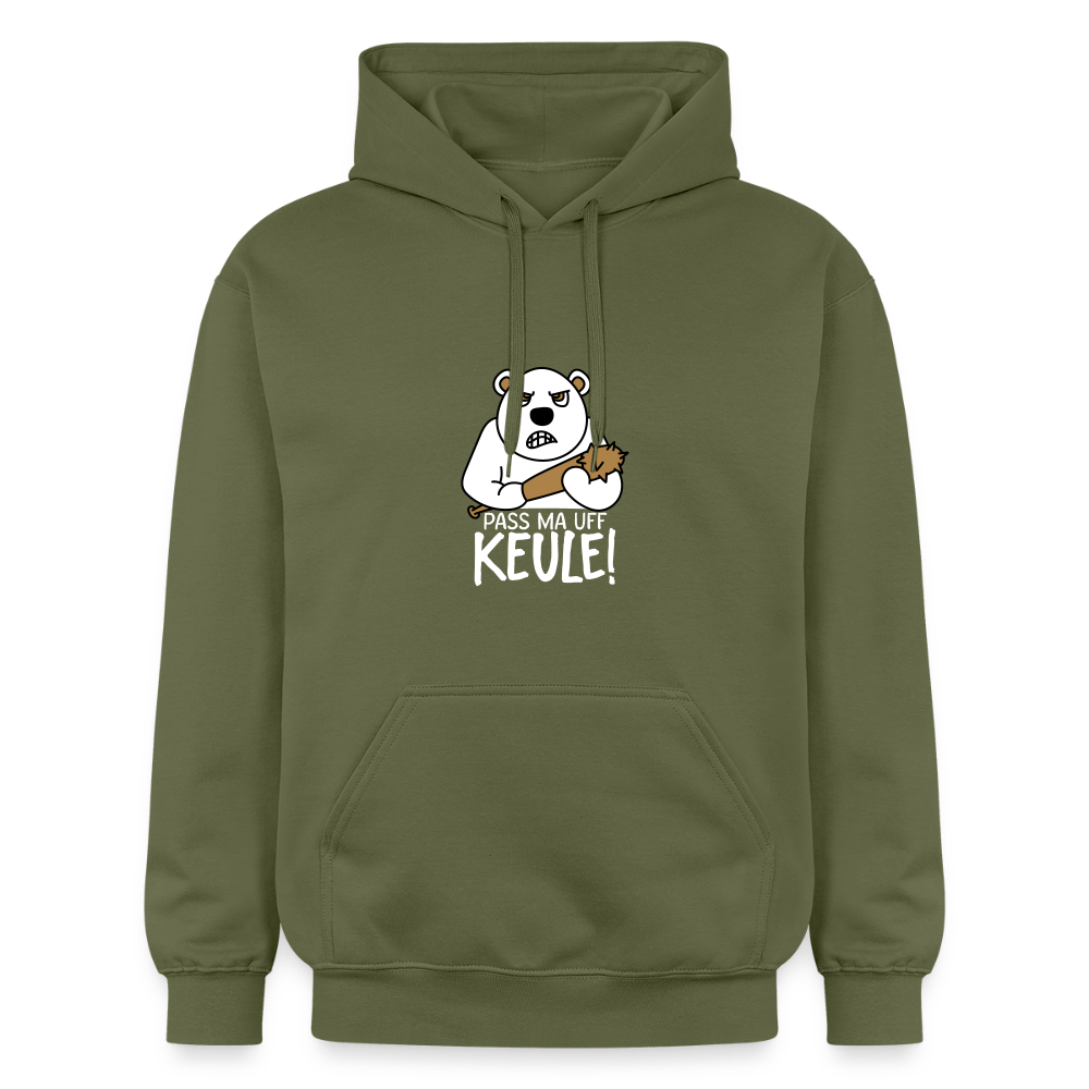 Pass ma uff Keule - Hoodie - Militärgrün