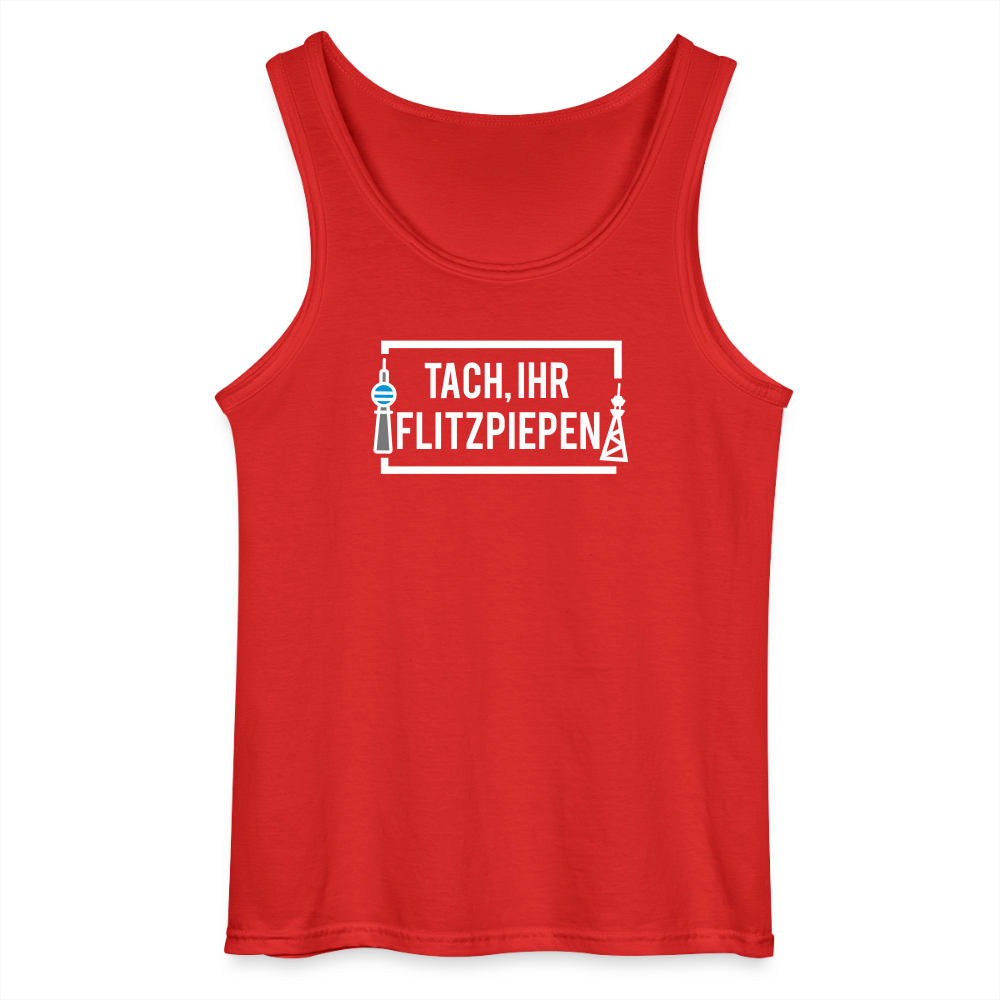Tach ihr Flitzpiepen - weiß - Männer Tank Top - Rot
