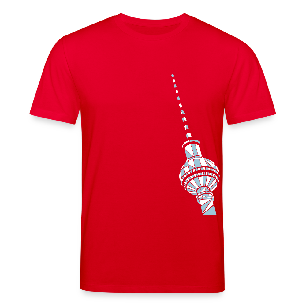 Fernsehturm Geometrie - Unisex Bio T-Shirt - Rot