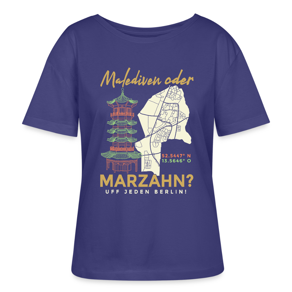 Malediven oder Marzahn - Relaxed Rundhals Frauen Bio-T-Shirt - Dämmerung