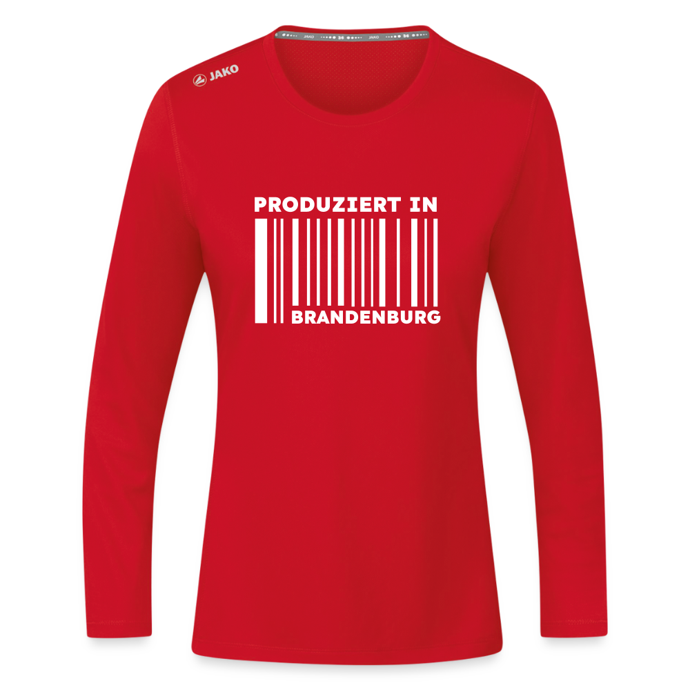 PRODUZIERT IN BRANDENBURG - Frauen Sport Langarmshirt - Rot