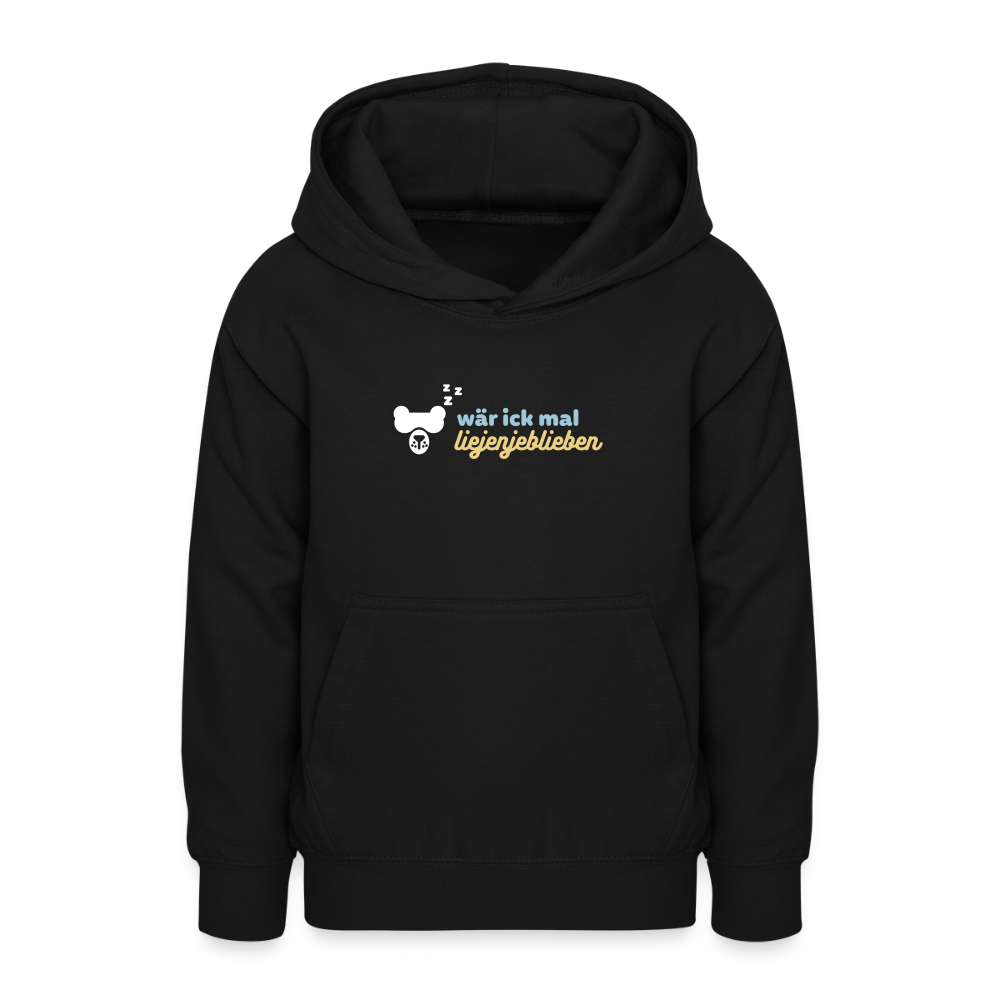 wär ick mal liejenjeblieben - Teenager Hoodie - Schwarz