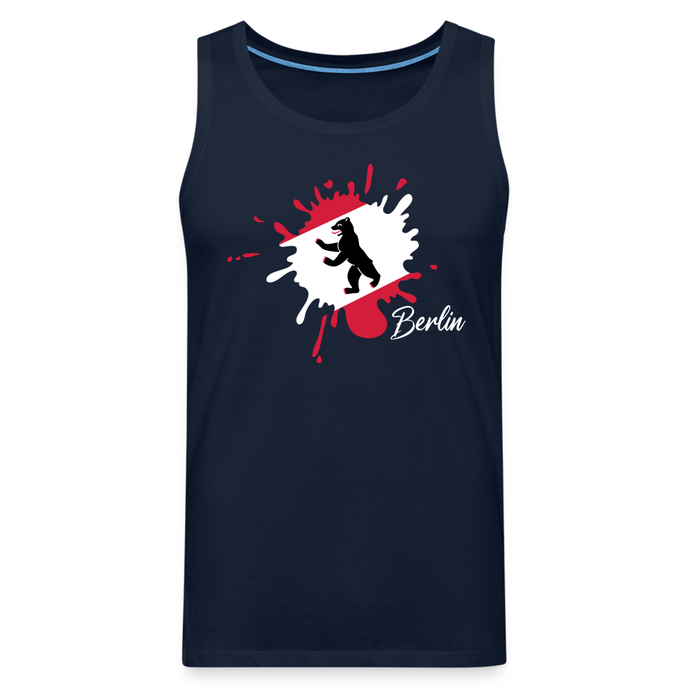 Berlin Klecks Bär - Männer Premium Tank Top - Navy