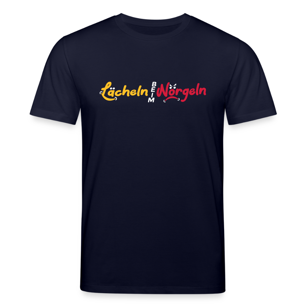 Lächeln beim Nörgeln - Unisex Bio T-Shirt - Navy