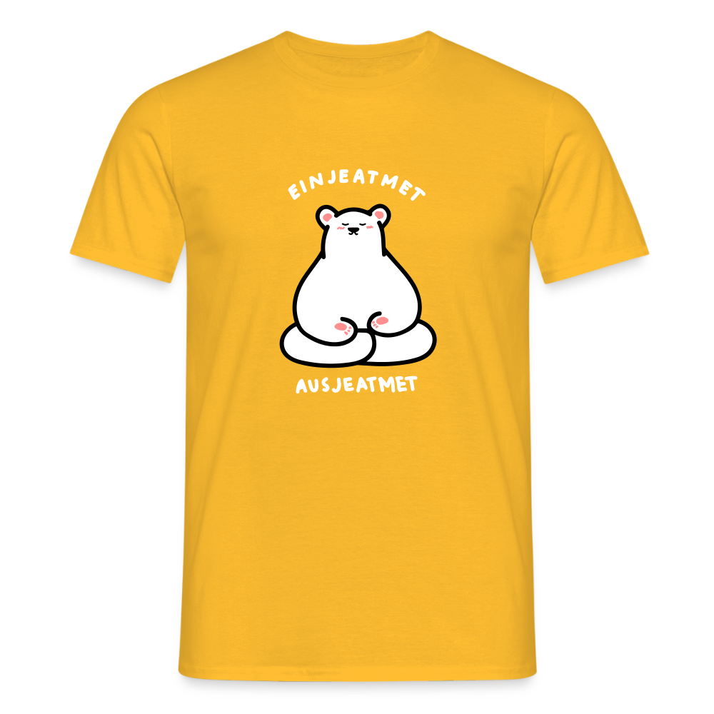 Einjeatmet - Männer Premium T-Shirt - Gelb
