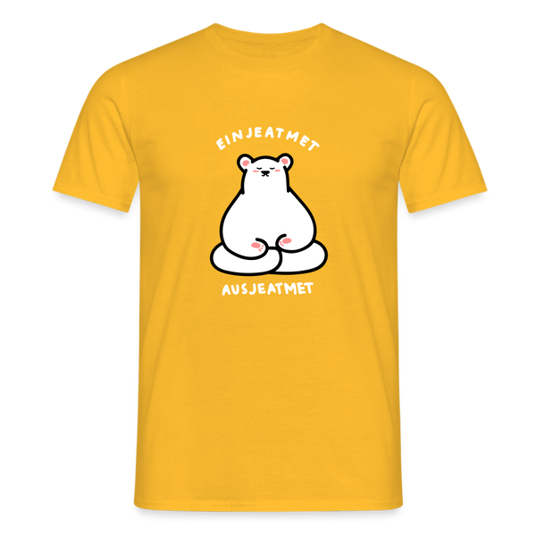 Einjeatmet - Männer Premium T-Shirt - Gelb