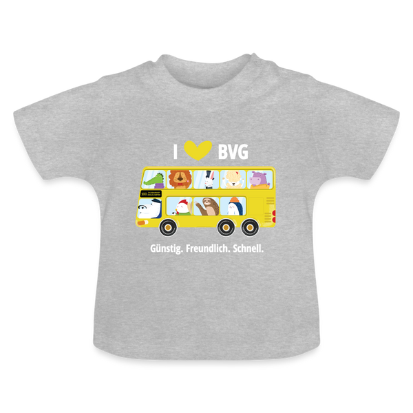 I love BVG - Baby T-Shirt - Grau meliert