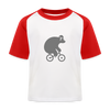 Fahrradbär - Kinder Baseball T-Shirt - Weiß/Rot