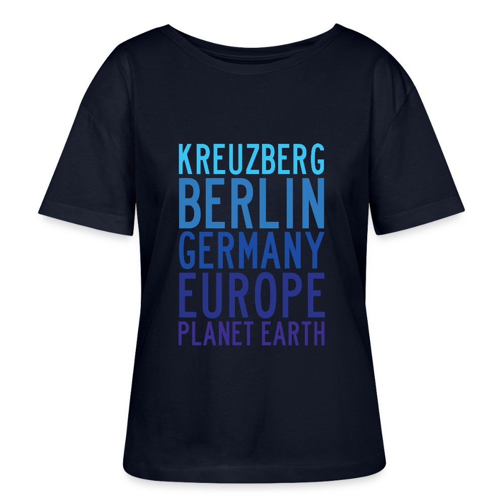 Kreuzberg - Planet Earth - Relaxed Rundhals Frauen Bio-T-Shirt - Navy