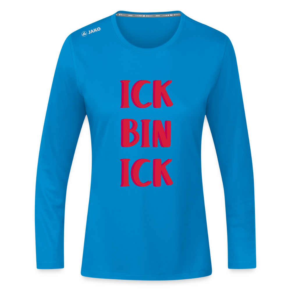 Ick bin Ick! - Frauen Sport Langarmshirt - Saphirblau