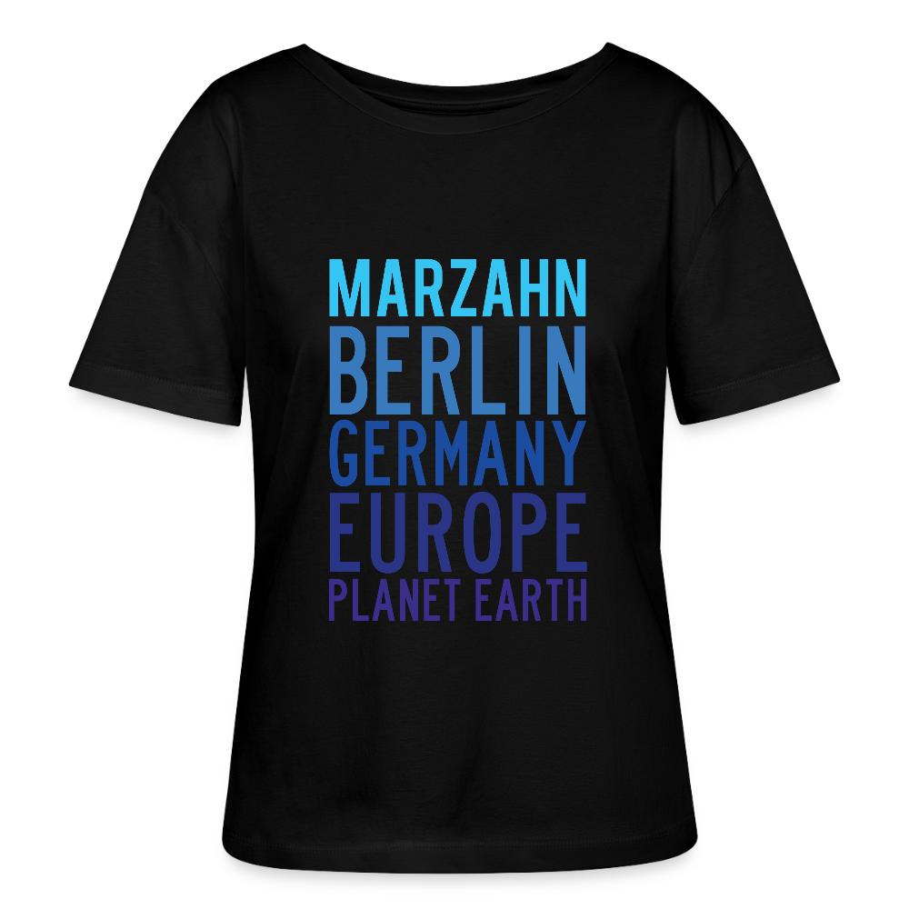 Marzahn Planet Earth - Relaxed Rundhals Frauen Bio-T-Shirt - Schwarz