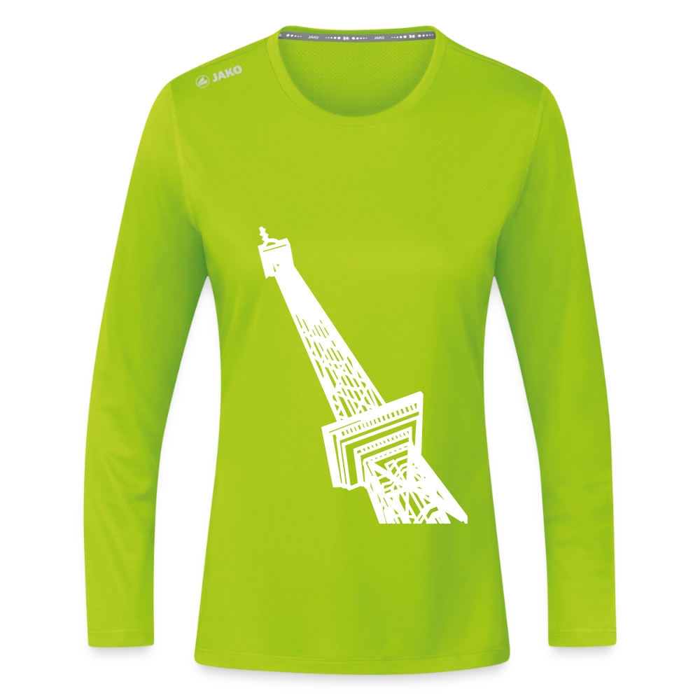 Der Funkturm - Frauen Sport Langarmshirt - Neongrün