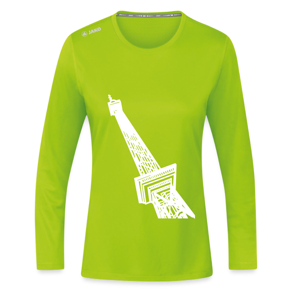 Der Funkturm - Frauen Sport Langarmshirt - Neongrün