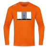 Berliner Skyline in Streifen - Männer Sport Langamshirt - Neonorange