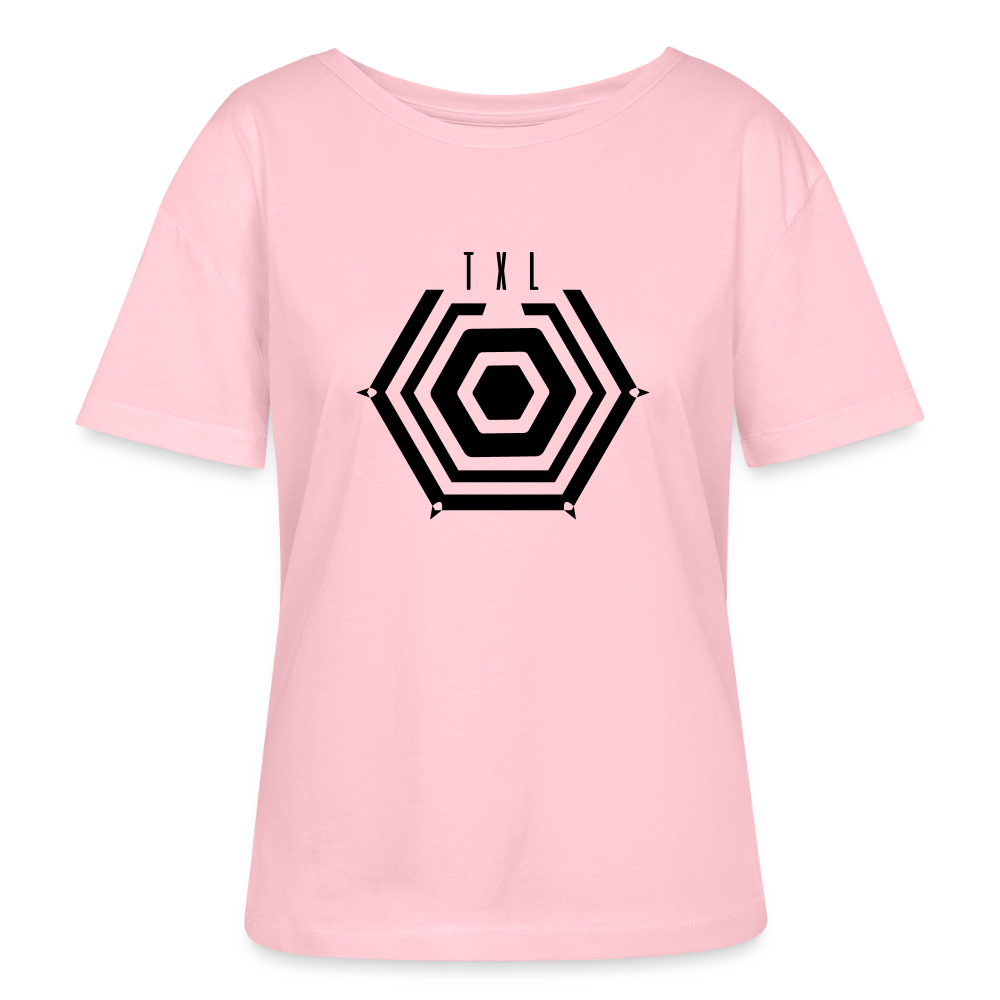 Tegel TXL Umrisse - Relaxed Rundhals Frauen Bio-T-Shirt - Hellrosa