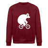 Fahrradbär - Unisex Bio Sweatshirt - Burgunderrot